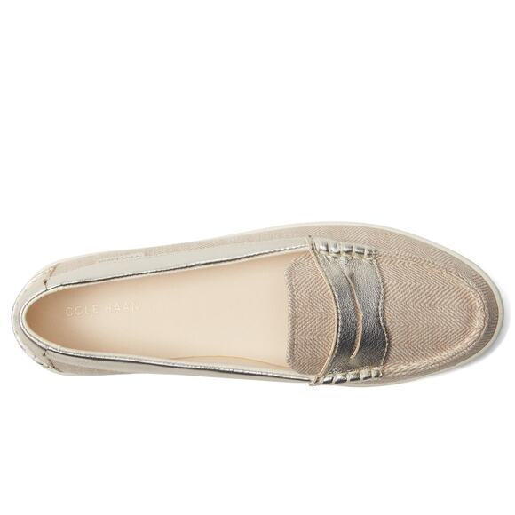 NWT Cole Haan Women's Nantucket Penny Loafers, Natural/Ch Chevron, 6.5-B US - Picture 5 of 6